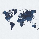 ESTAhome fotobehang vintage wereldkaart blauw - 158853 - 2.79 x 2.79 m