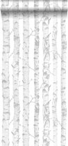ESTAhome behang berken boomstammen zilver en wit - 138944 - 53 cm x 10.05 m
