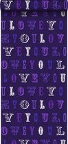 ESTAhome behang love you - quotes paars - 136835 - 53 cm x 10,05 m