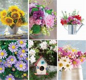 IZZLE Cards Wenskaarten - Bloemen Tekstloos - 6 stuks met enveloppen