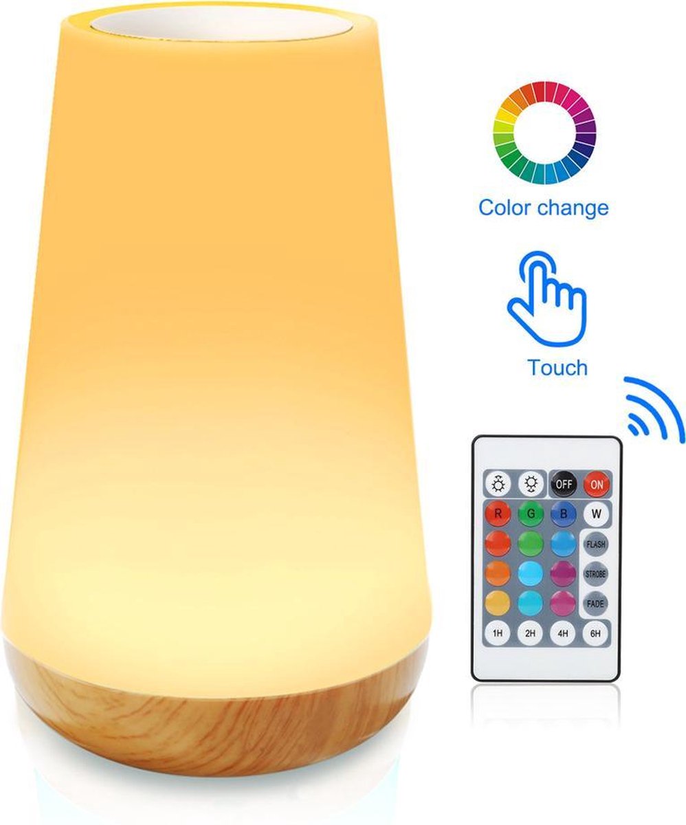Sfeervolle tafellamp - 7 Kleuren - Bestuurbaar met de Hand - Op Accu/Netstroom