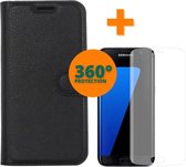 Fooniq Boek Hoesje Zwart + Screenprotector - Geschikt Voor Samsung Galaxy S7 Edge