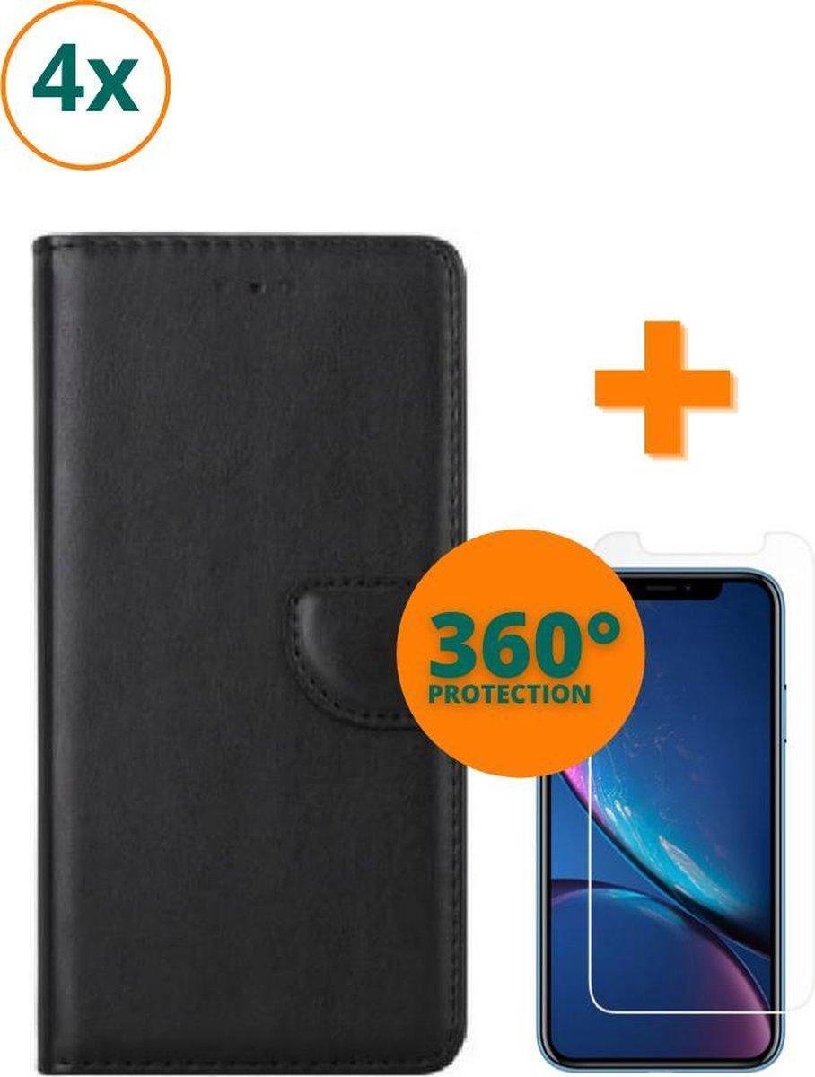 Fooniq Boek Hoesje Zwart 4x + Screenprotector 4x - Geschikt Voor Apple IPhone 11