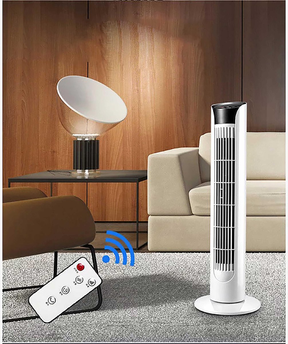 Torenventilator met afstandsbediening, 3 snelheden, timer en touch screen