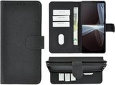 Hoesje Sony Xperia 10 III - Bookcase - Pu Leder Wallet Book Case Zwart Cover