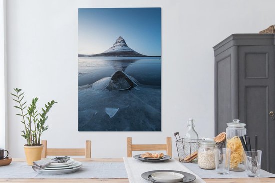 La montagne Kirkjufell à Snaefellsnes en Islande Toile 80x120 cm - Tirage photo sur toile (Décoration murale salon / chambre)