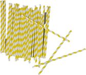 Papieren / Kartonnen Rietjes gekleurd HAYDN - Geel - Papier - 40 stuks