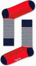 Happy Socks Stripe Sok | Mannen Sok | Maat 41-46 | Rood met Blauw en Wit