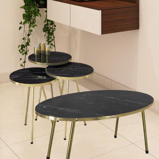 Marmeren schaakset 30 x 30 cm wit/zwart