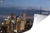 Muurdecoratie Silhouette van de stad Toronto met wolken in Canada - 180x120 cm - Tuinposter - Tuindoek - Buitenposter