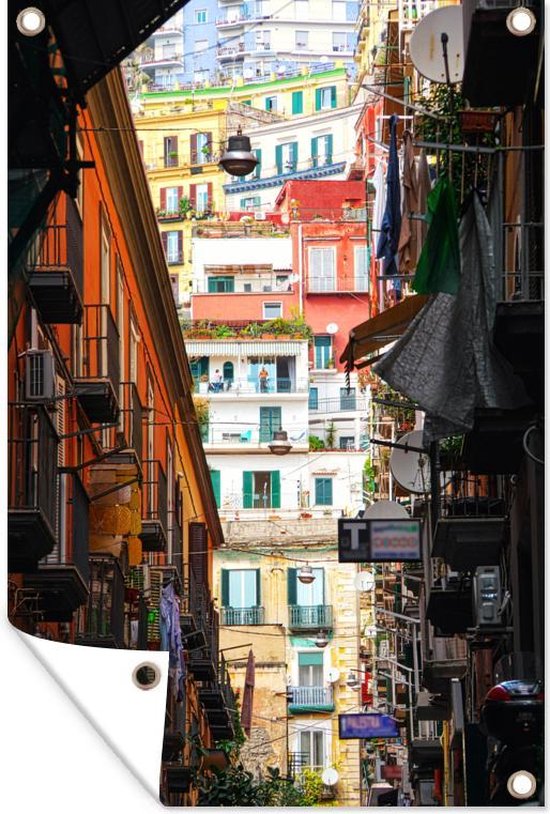 Tuindecoratie Steeg in Italië - 40x60 cm - Tuinposter - Tuindoek - Buitenposter