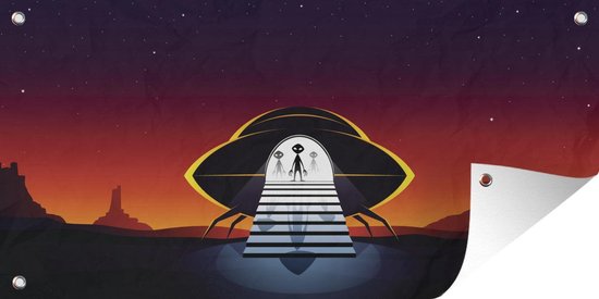 Een UFO in de woestijn - Tuindoek