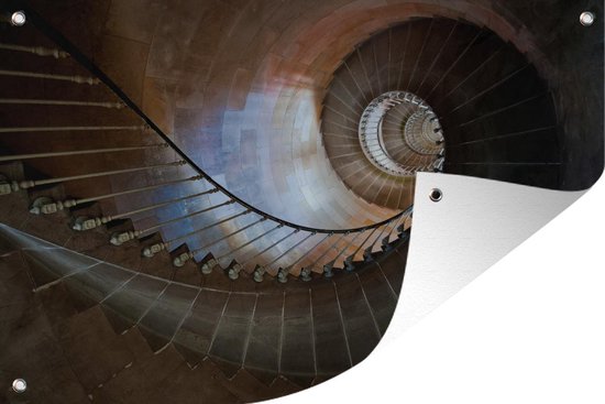 Affiche de jardin Un escalier en colimaçon dans un phare 90x60 cm - Toile de jardin / Toile d'extérieur / Peintures d'extérieur (décoration de jardin)