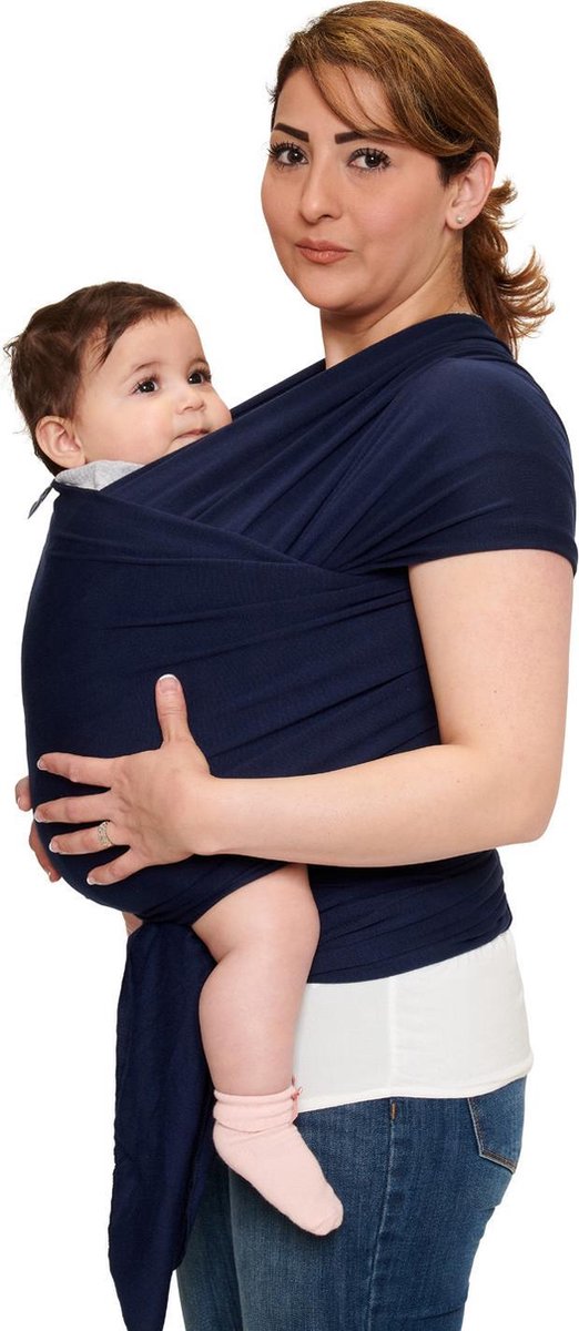 Baby Garden draagdoek donkerblauw - Ergonomisch - Original - Gratis slabbetje van $ — afbeelding 2