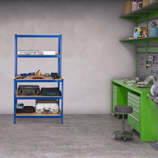 Brasq Stellingkast Rvs – Opbergrek 180x90x40cm - 5 Planken - 175kg Per Plank - Wandkast - Max. 875