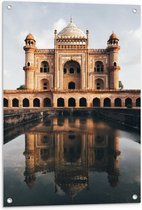 Tuinposter – Mausoleum van Safdarjung in India - 60x90cm Foto op Tuinposter  (wanddecoratie voor buiten en binnen)