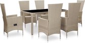 Medina 7-delige Tuinset met kussens poly rattan beige