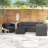 Medina 7-delige Loungeset met kussens poly rattan zwart