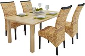 Medina Eetkamerstoelen 4 st abaca en massief mangohout