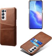 Back Cover met Opbergvakjes + PMMA Screenprotector voor OPPO Find X3 Neo _ Donkerbruin