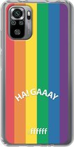 6F hoesje - geschikt voor Xiaomi Redmi Note 10S -  Transparant TPU Case - #LGBT - Ha! Gaaay #ffffff