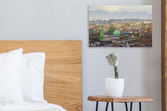 Vue aérienne de Bandung près de l'île de Java en Indonésie Toile 30x20 cm - petit - Tirage photo sur toile (Décoration murale salon / chambre)