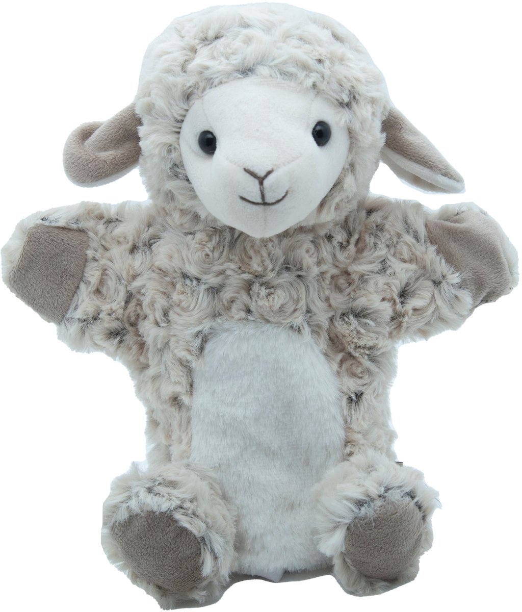 Cute since 1999 - Knuffel handpop Lammetje - Dier knuffel - Handpop voor poppenkast - 20cm