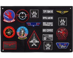 Allecto- Patch houder - Zwart - Militaire combat - Badge opslag - Armband - Opvouwbaar - Loop patch paneel - Geschikt voor stof - 1 stuk 57,5 cm lang - Display showcase voor muur.