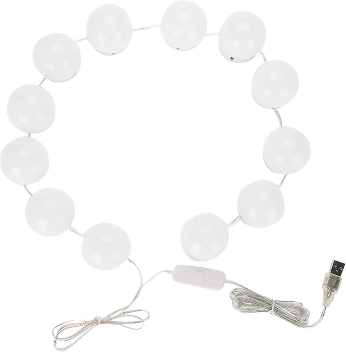 Dimbare LED Make-up Spiegelverlichting Strip met 12 Lampen voor DIY Decoratie