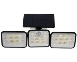 Merkloos Solar Buitenlamp met Bewegingssensor - 180 LED - Buitenverlichting op Zonne energie - Waterdicht - Wandlamp Tuin - Buitenlamp met Sensor - Zwart