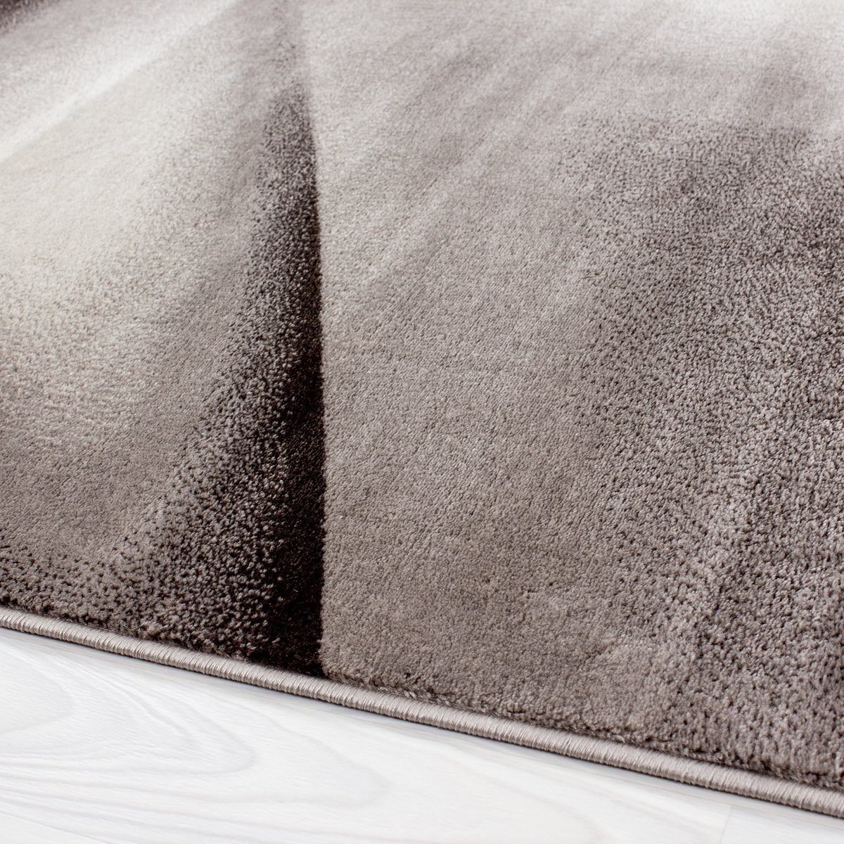 Ayyildiz Laagpolig vloerkleed, abstract ontwerp, bruine kleur, woonkamerkleed, jute achterkant, afmeting: 80 x 300 cm BROWN
