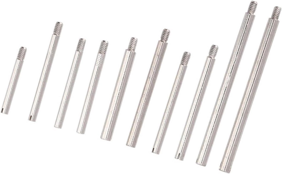 Allecto - Horloge accessoires set - Schroevenset - RVS - Horloge reparatie - Opbergdoos - Horlogeband reparatie tool - Geschikt voor alle merken - Zilverkleurig metalen band schroeven - 10 maten (100 stuks)