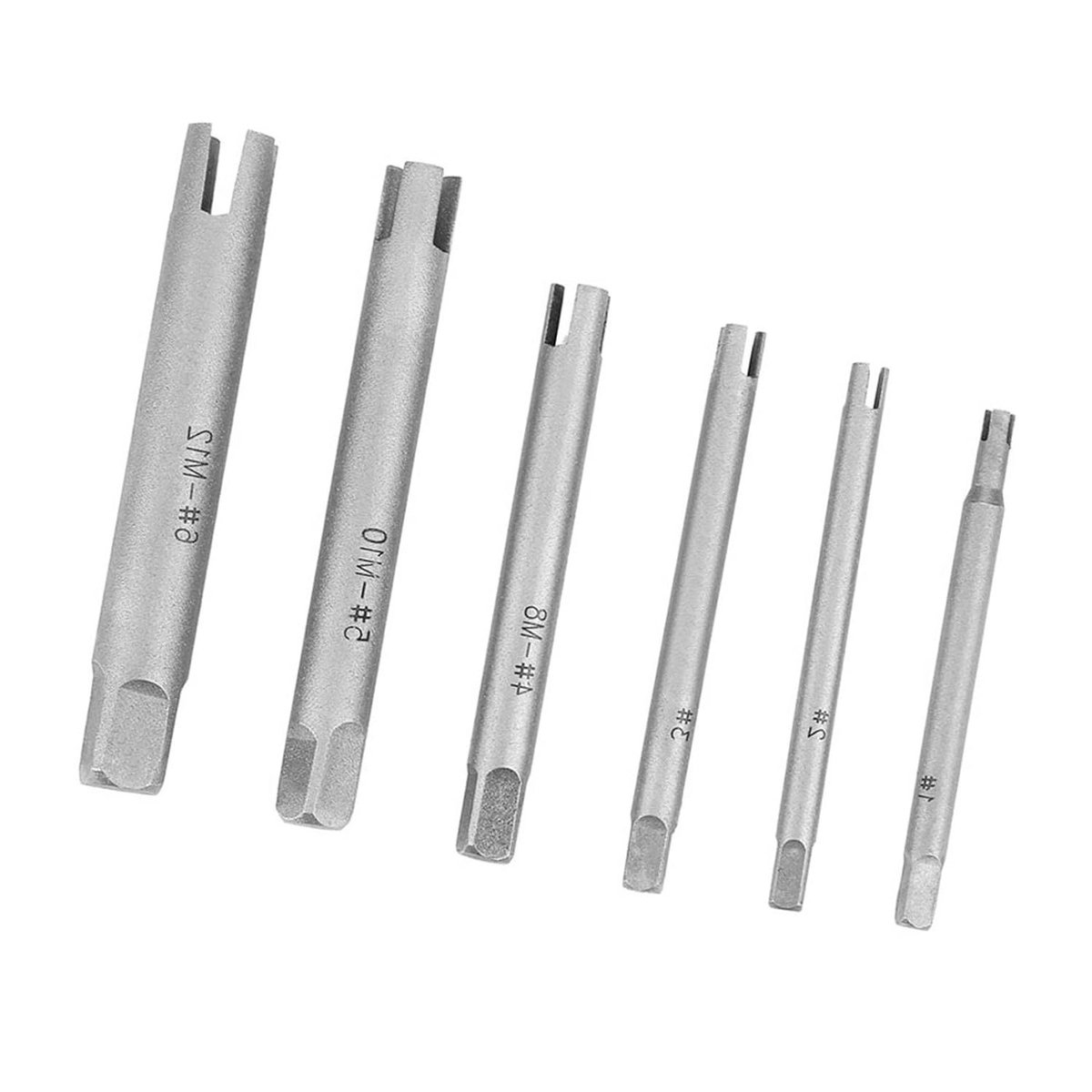 Kraantrekkerset, verwijderaar voor gebroken kop van staal, gereedschap voor het verwijderen van schroefboren (6 stuks) - Gereedschap - Verwijderaar - Staal - Schroefboren - Kraan - Schroeven - Geschikt voor - Zilvermodel