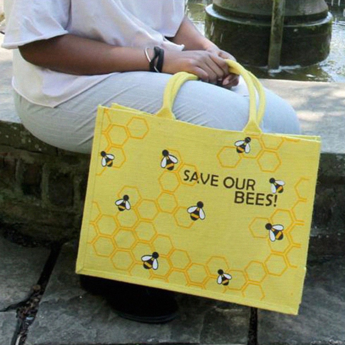 Juten boodschappentas ‘Save our Bees’