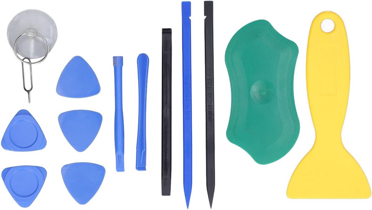 Allecto- Elektronica-reparatieset - Driehoekig openingsgereedschap - 12-in-1 reparatieset - voor Tablet, MacBook, Pc, Telefoon, Xbox, Gameconsole, Camera