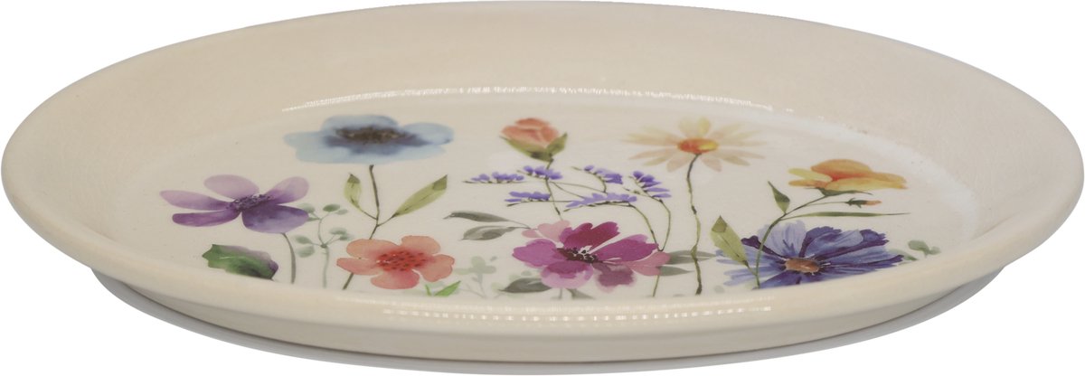 Chic Antique Decoratieve Tray / Bord – Accessoire Onder Vaas of Pot – Frans-landelijke Interieurstijl