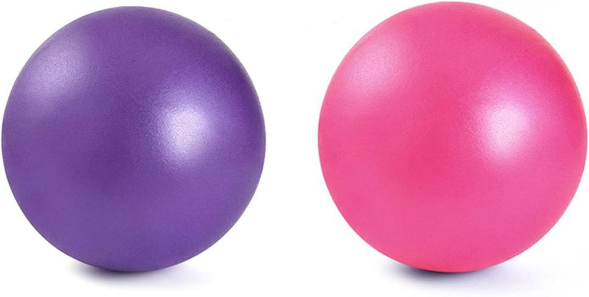 Pilates Bal - Fitness Bal - Bal 25 cm - Zachte Bal - Trainingsbal - Sport Bal - Thuis Sporten - 2 Stuks - Paars en Roze - van Imperatoris
