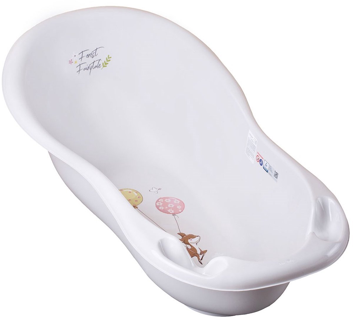 TEGA - Babybadje - Anatomisch badkuip 102 cm beige - babybad - babyverzorging - kunststof - bad voor baby's - babybadje met afbeeldingen