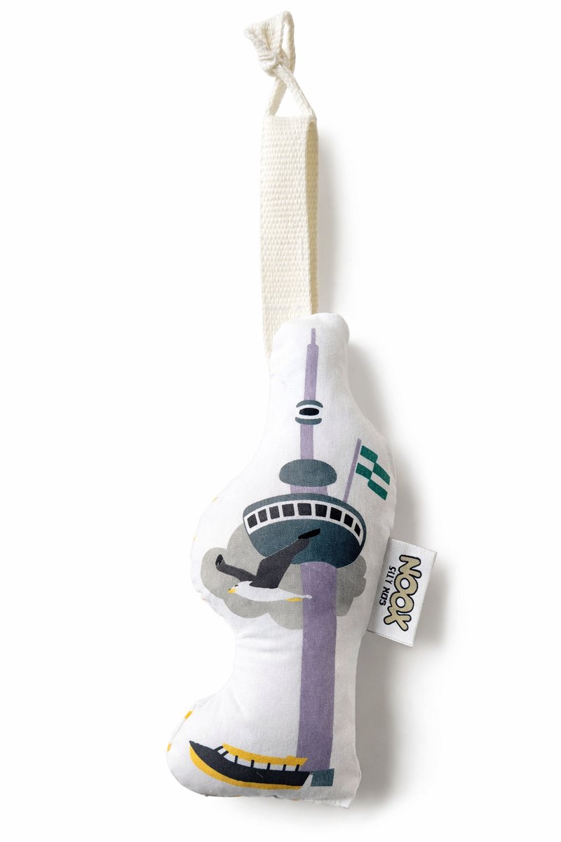 Soft toy Euromast - soft babytoy - met ratel en knisper - 100% fairly made - duurzaam product - origineel kraamcadeau