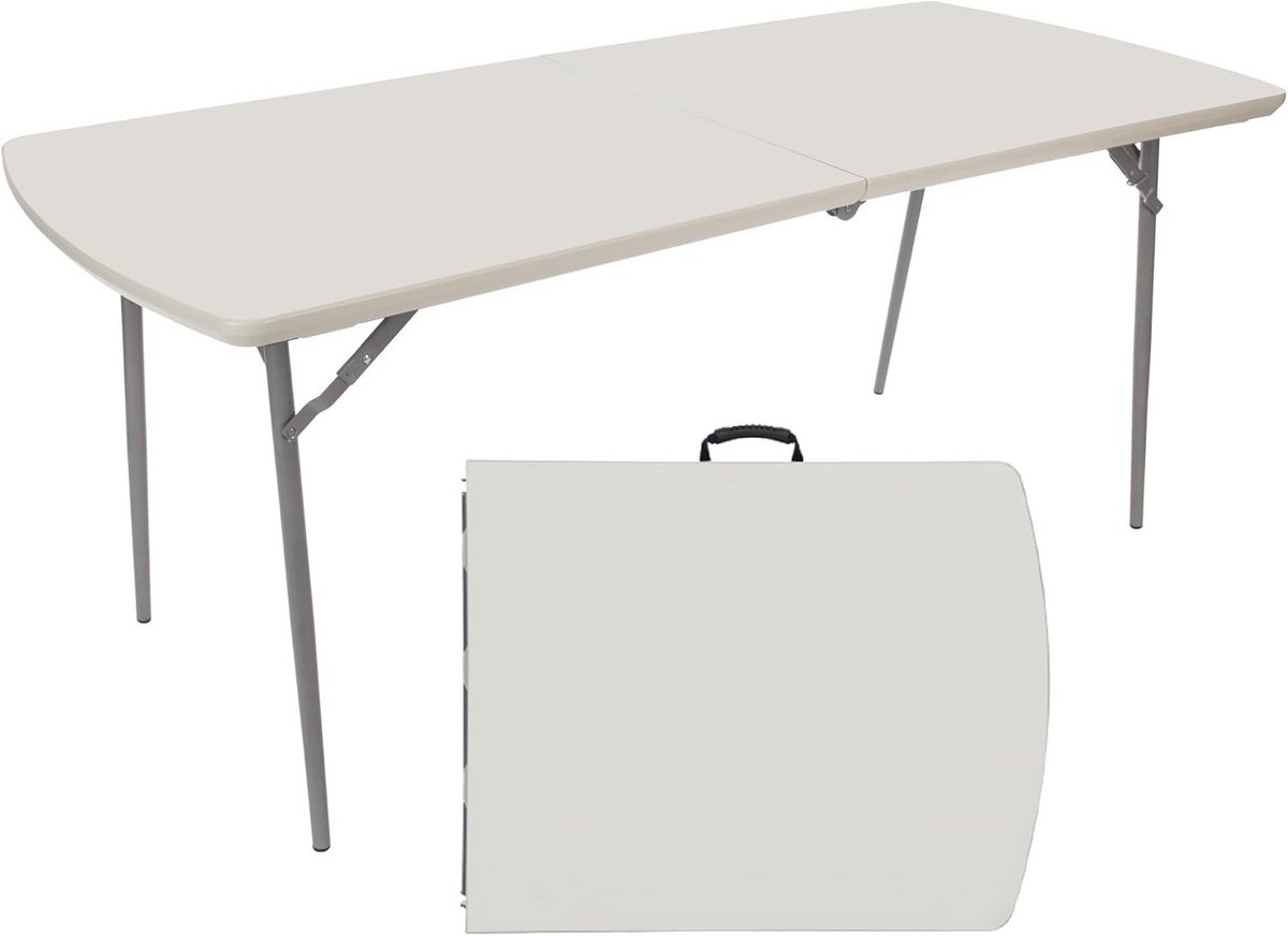 Opvouwbare Tafel 30x72 inch, Lichtgrijs, Inhalve Vouwbaar