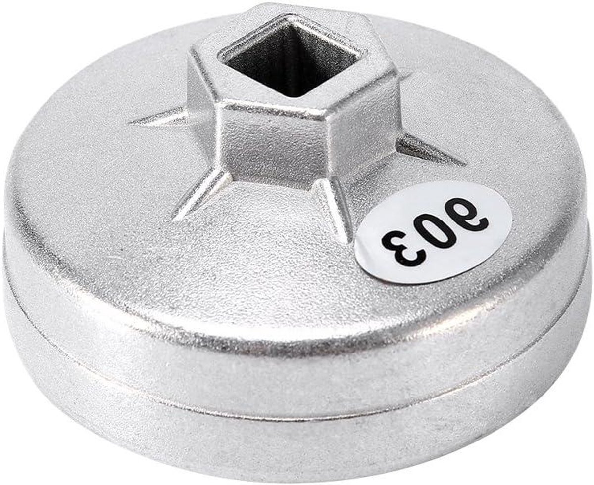 Allecto - Oliefiltersleutel - Aluminium - 74mm 14 Fluit - Socket Remover Tool - Zilver - Benz, Chery - Geschikt voor 1 stks - 903
