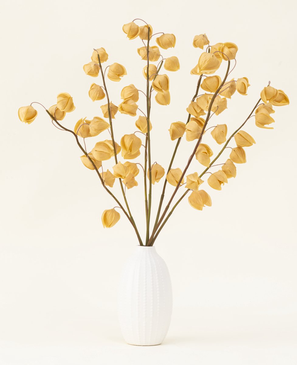 Easyplants | Zijden kunstbloemen boeket Physalis Lampion Bruin | Zijde | Nepbloemen | Bruin | Onderhoudsvrij | Kant-en-klaar