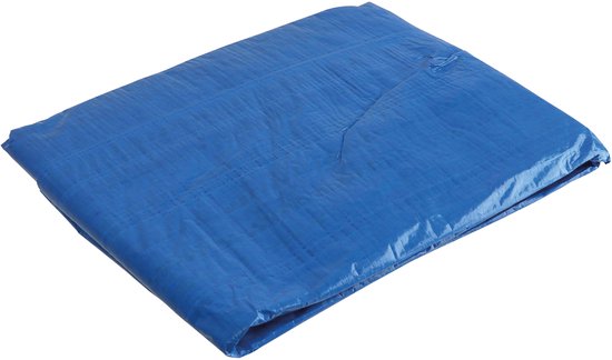 Bâche bleue pliée avec texture.