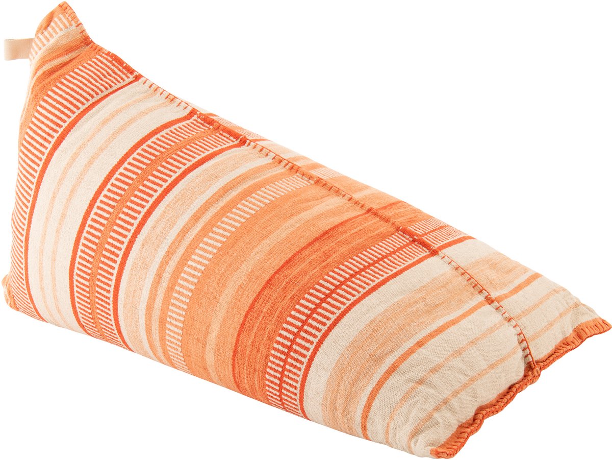 J-Line zitzak Gestreept - katoen - ecru/donkeroranje Beige