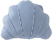 J-Line kussen Schelp Gestreept - polyester - blauw/wit