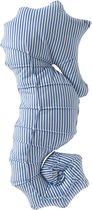 J-Line kussen Zeepaard Gestreept - polyester - blauw/wit
