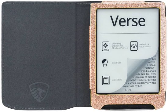 Sparkling Hoesje Geschikt voor Pocketbook Verse Pro Hoes Cover Roze Glitter van Spark — afbeelding 3