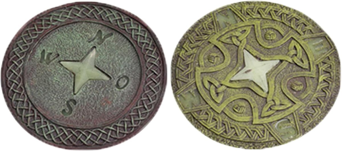 Stapstenen Tuin - Decoratieve Steen - Pad Markeren - Lichtgevend Kompas - 26cm Diameter
