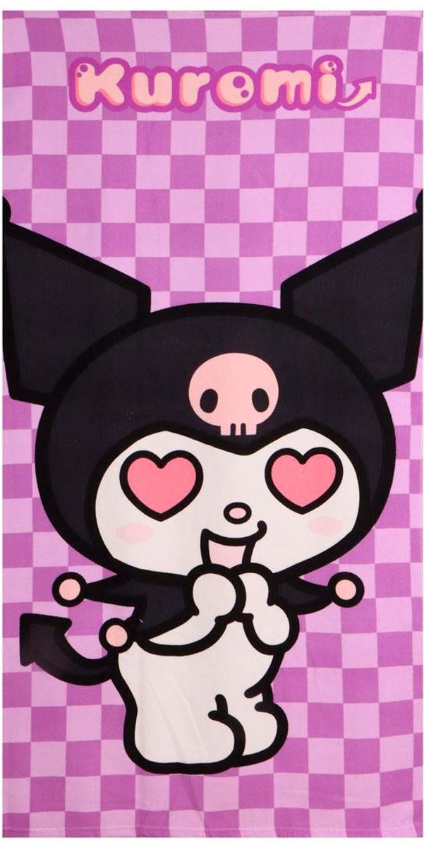 Hello Kitty Kuromi Strandlaken Meisjes – 70x140 cm – Polyester – Roze Strand Handdoek
