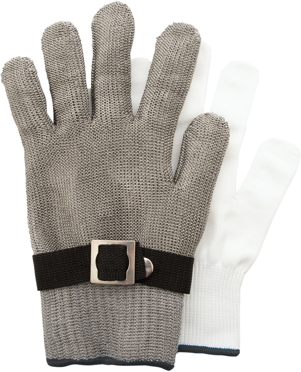 Point-Virgule - Oesterhandschoen - RVS - Maat XL - 2-delig